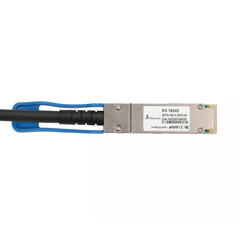 Extralink QSFP28 DAC-kabel 100G 3M 30AWG passief netwerk-transceivermodule