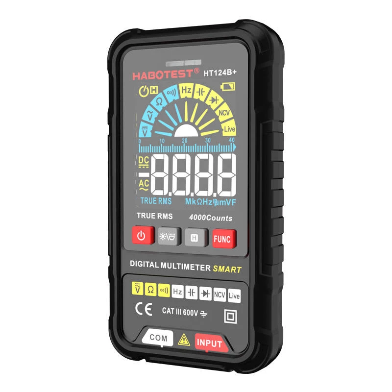 Digitale multimeter Habotest HT124B+ — AC/DC-spannings- en weerstandsmeting