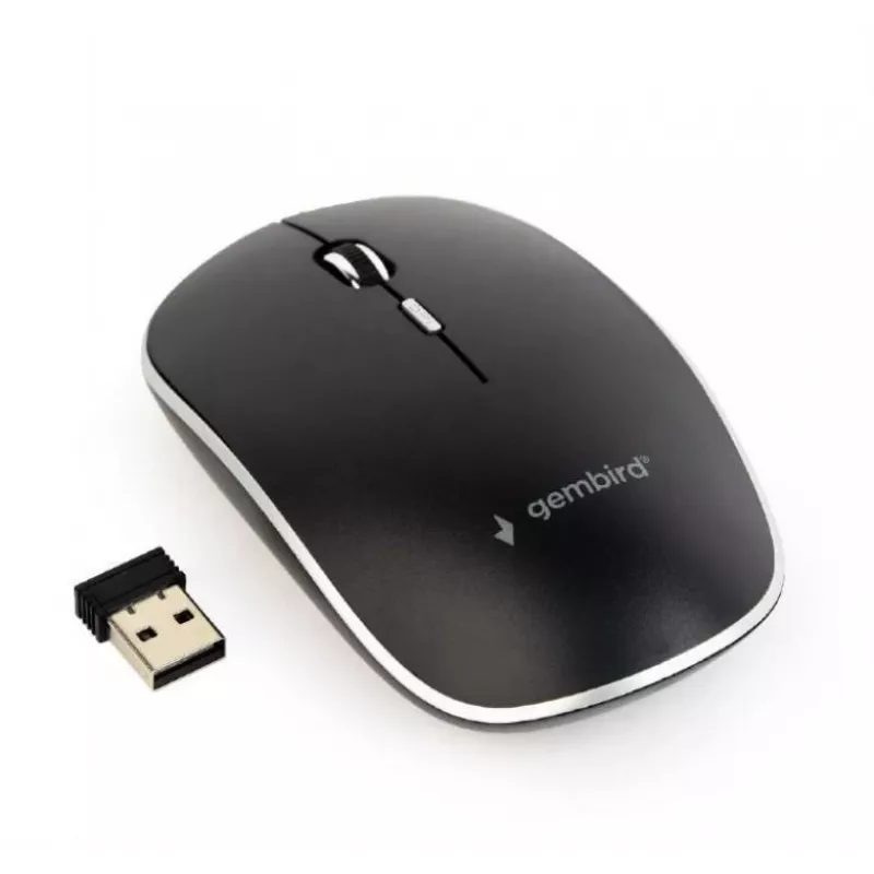 Muis USB OPTICAL WRL zwart/SILENT MUSW-4BS-01 GEMBIRD