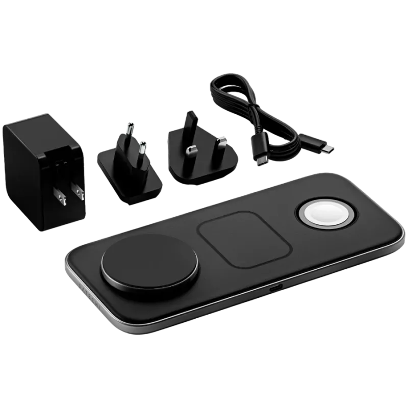 SATECHI Qi2 Trio draadloze oplaadpad - met Type-A-, C-, G-stekkers