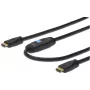 Assmann HDMI High Speed-verbindingskabel. Type-A. met versterker. M/M. 40,0 m. voorheen HDMI 1.3. UL. blauw goud (AK-330105-400-S)