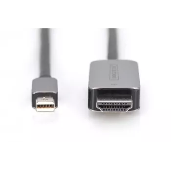 DIGITUS - adapterkabel - mini DisplayPort (M) naar HDMI (M) - 1,0 m - ondersteuning van 8K 60 Hz - zwart (DB-340109-010-S)