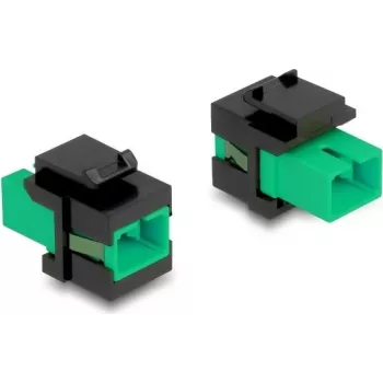 Keystone-module DELOCK 87121 — SC-adapter, plat ontwerp, groen/zwart, 16,5 × 27,4 × 21,9 mm