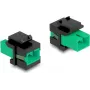 Keystone-module DELOCK 87121 — SC-adapter, plat ontwerp, groen/zwart, 16,5 × 27,4 × 21,9 mm