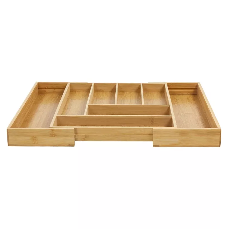 Besteklade-organizer GreenBlue GB379 bamboe-inzet met vakken, natuurlijke afwerking