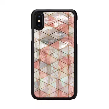 Beschermhoesje iKins voor iPhone XS / iPhone X, ruitpatroon, zwart