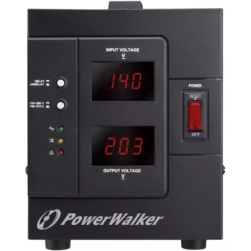 PowerWalker AVR 2000 SIV FR spanningsregelaar 2 AC-uitgangen 110 - 280 V zwart