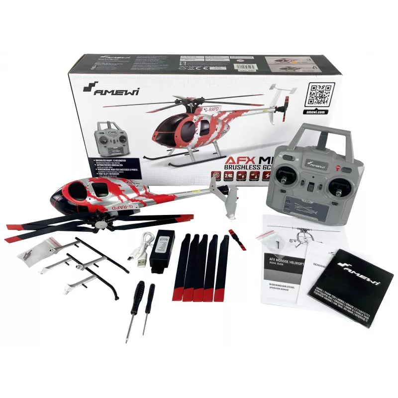 Amewi 25334 AFX MD500E civiele RC-helikopter, RtF, brushless, 4-kanaals, 325 mm