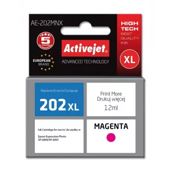 Activejet AE-202MNX inkt (vervanger voor Epson 202XL H34010; Supreme; 12 ml; magenta)