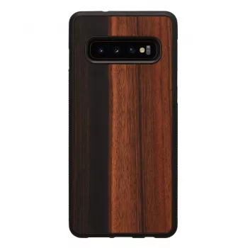 Smartphonehoesje man and wood voor Samsung Galaxy S10 — ebbenhout zwart, beschermende houten achterkant en bumper