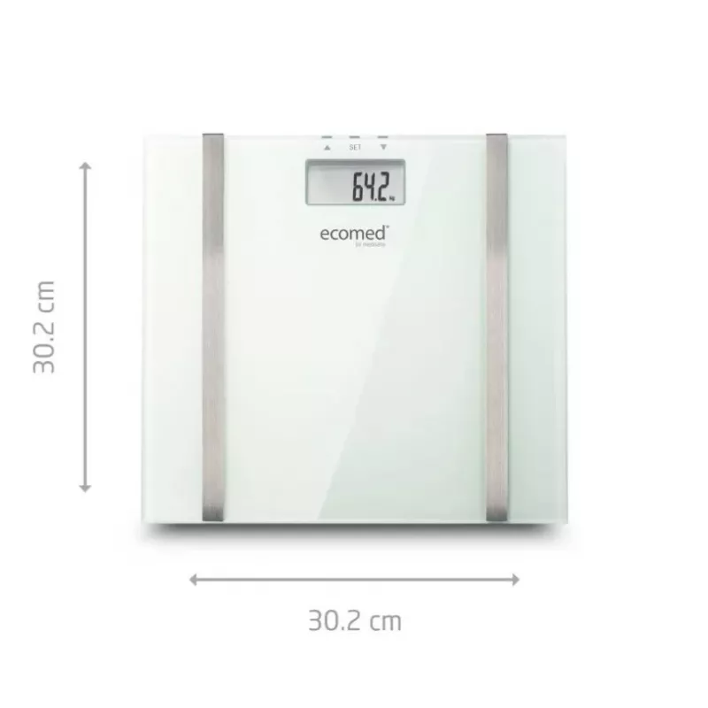 Ecomed BS-70E rechthoekig wit elektronische personenweegschaal