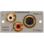 Inbouw frontpaneelmodule Kindermann 7444-531 — 2x RCA en 4-polige mini-DIN-aansluiting