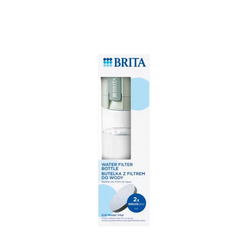 Herbruikbare drinkfles BRITA Fill&Go Vital 600 ml met geïntegreerd MicroDisc-filter, groen