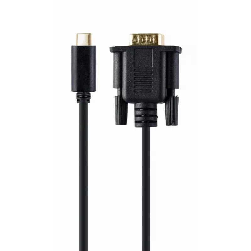Gembird A-CM-VGAM-01 USB-C naar VGA male adapterkabel, 1920x1080 60 Hz, 2 m, zwart