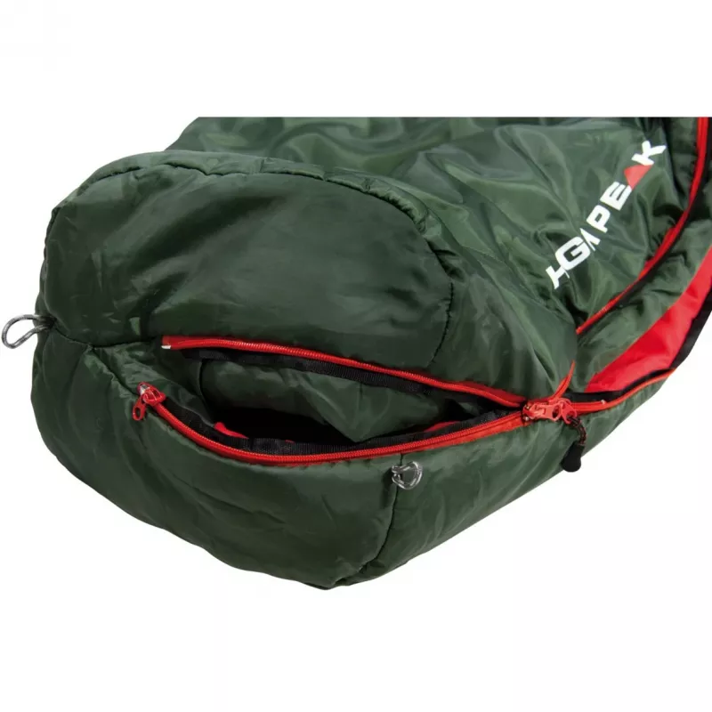 Mummieslaapzak zwart Arrow ECO (donkergroen/rood)
