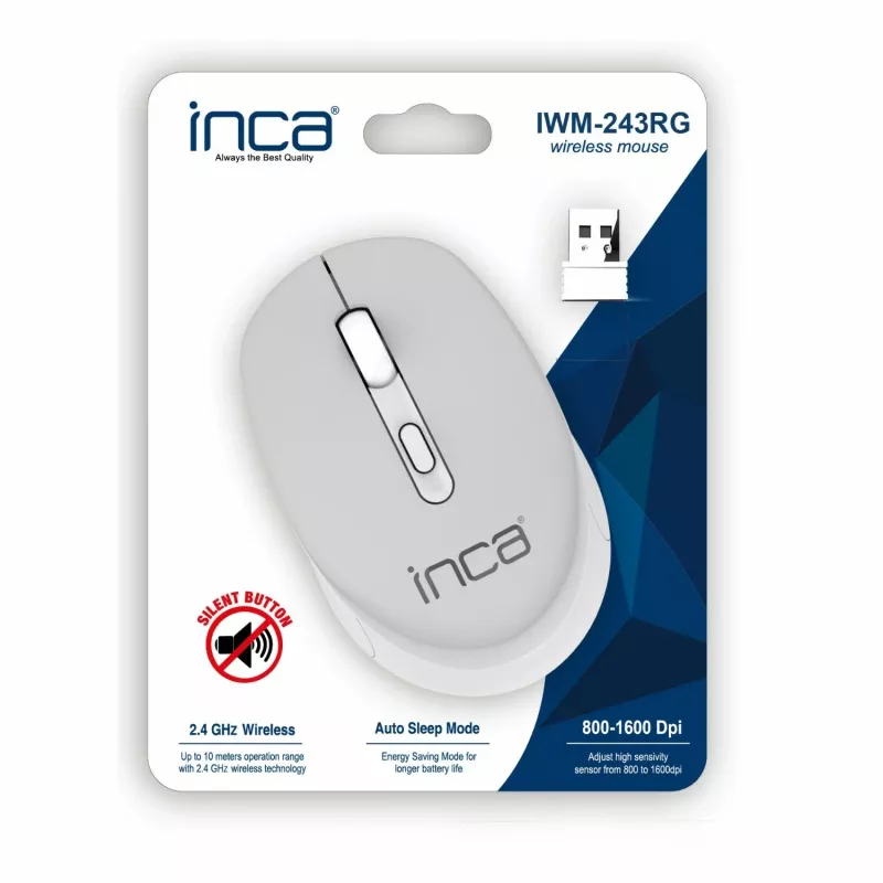 Muis Inca IWM-243RG RF draadloos optisch dubbelhandig