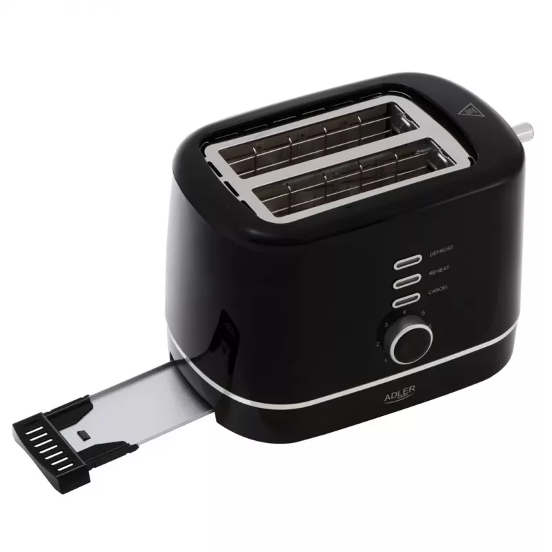 Adler AD 3224b toaster met broodjesrooster 7 bruiningsstanden zwart