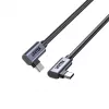 USB-C-kabel Unitek C14147ABK01-1M, 1 m, 90° haakse stekkers, USB PD 3.0 100W, data 480 Mbit/s, zwart