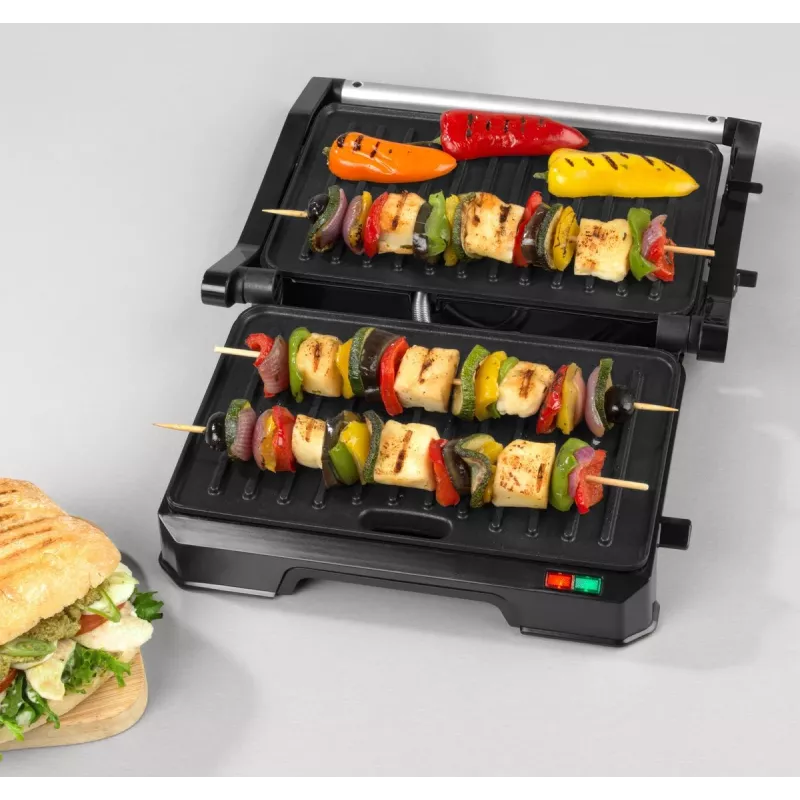 Elektrische 2-in-1 gezondheidsgrill Progress EK5854PVDE met antiaanbakplaten en instelbare temperatuur