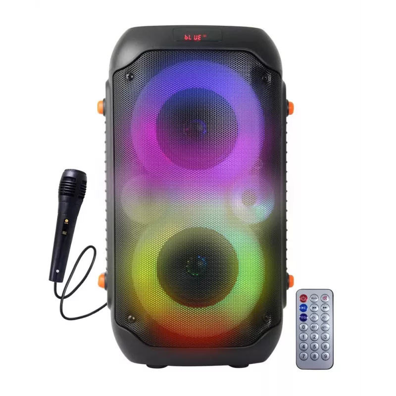 Esperanza EP156 BT FM LED RGB KARAOKE luidspreker zwart 20W