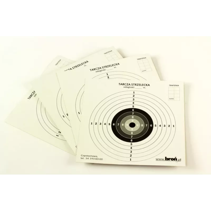 Schietschijven van papier broń.pl 14 x 14 cm, papier, 100-pack