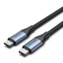 Vention USB4 Gen 3x2 Type-C-naar-Type-C-kabel 1 m, 5 A, aluminiumlegering, katoen omvlochten