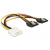 Interne stroomkabel DeLOCK 85237 0,2 m Molex naar 2 x SATA