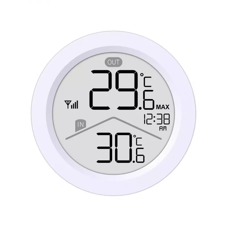 GreenBlue draadloos weerstation, IN/OUT temperatuur, klok, °C/°F selecteerbaar, bereik tot 60 m, GB162