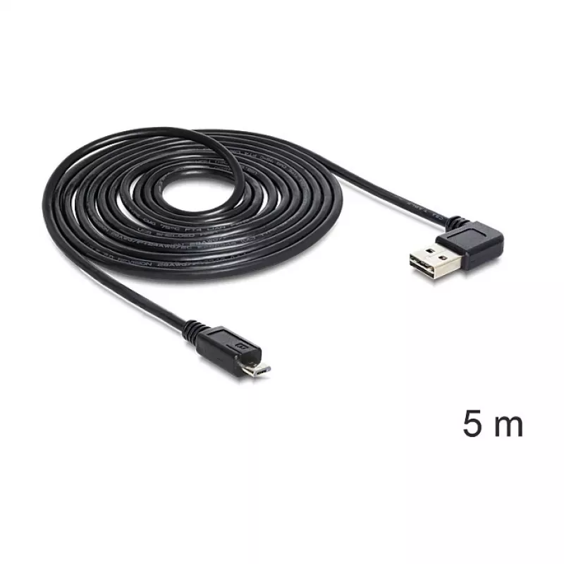 USB-kabel DeLOCK USB 2.0 5m USB A Micro-USB B zwart