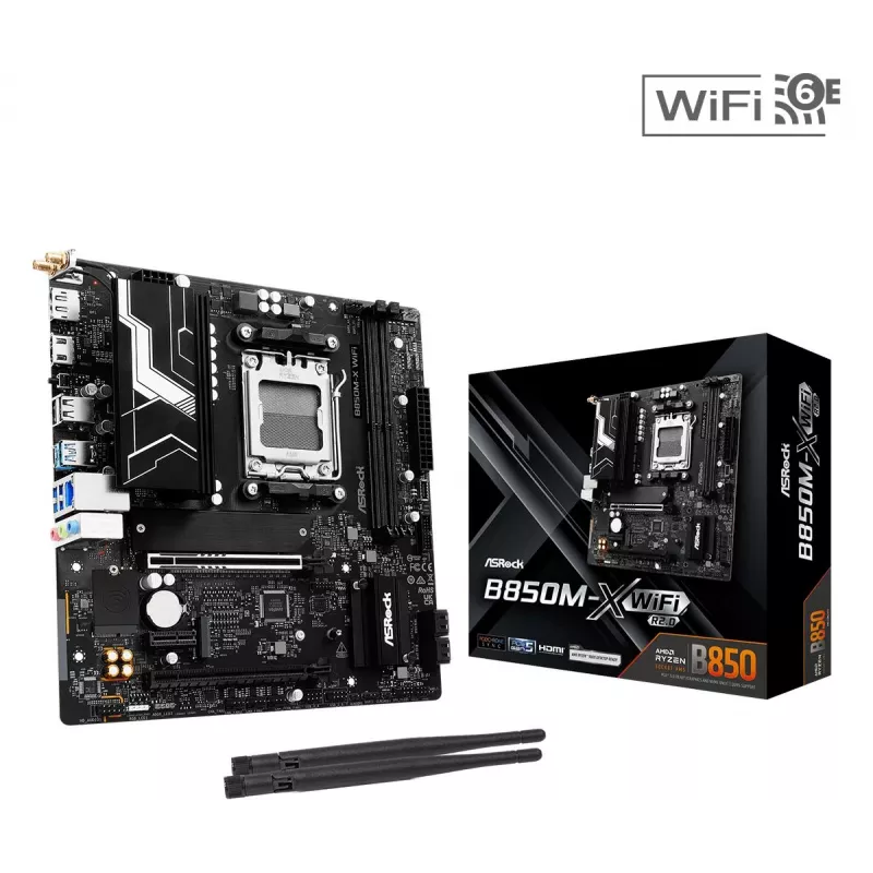 ASRock B850M-X WiFi R2.0 AMD B850 AM5 Micro-ATX Moederbord