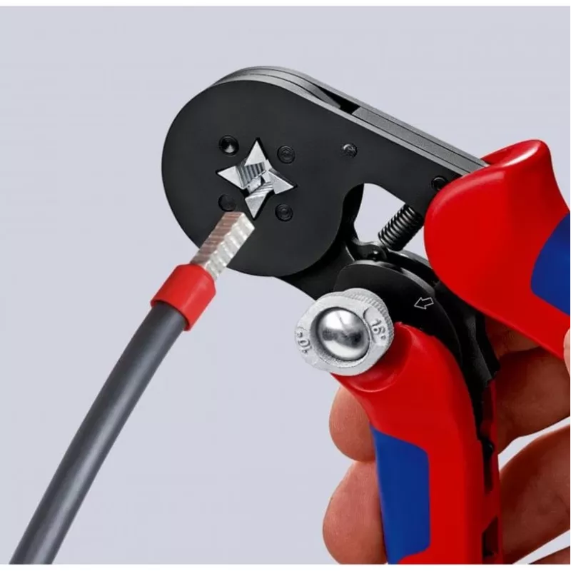Zelfinstellende krimptang 97 53 04 SB (rood/blauw, voor adereindhulzen)