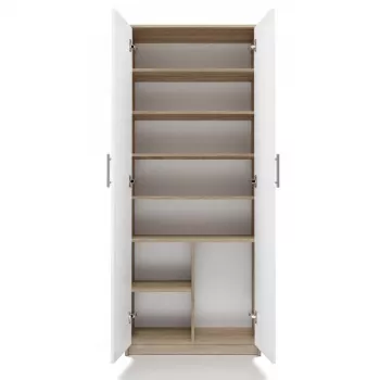 Ladekast OLIV 2D 74x35x180 cm, Sonoma-eiken/wit