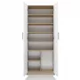 Ladekast OLIV 2D 74x35x180 cm, Sonoma-eiken/wit