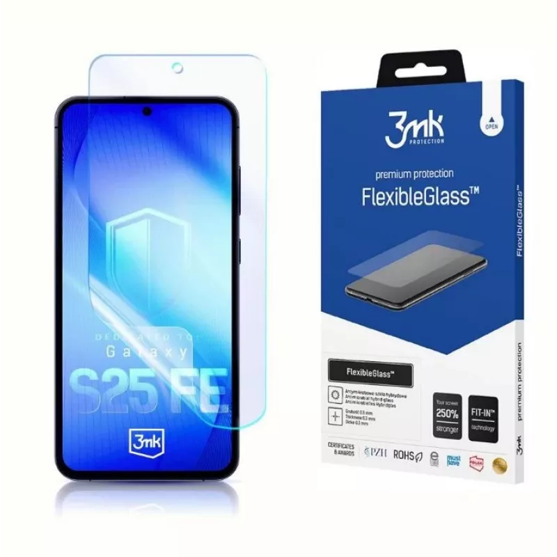 Displaybeschermfolie van gehard FlexibleGlass 3MK voor Samsung Galaxy S25 FE model