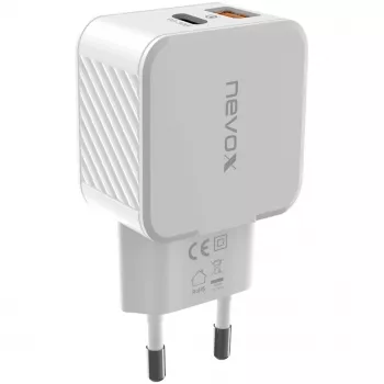 nevox USB PD Type-C + USB QC 3.0 oplader 30 watt wit (2009)