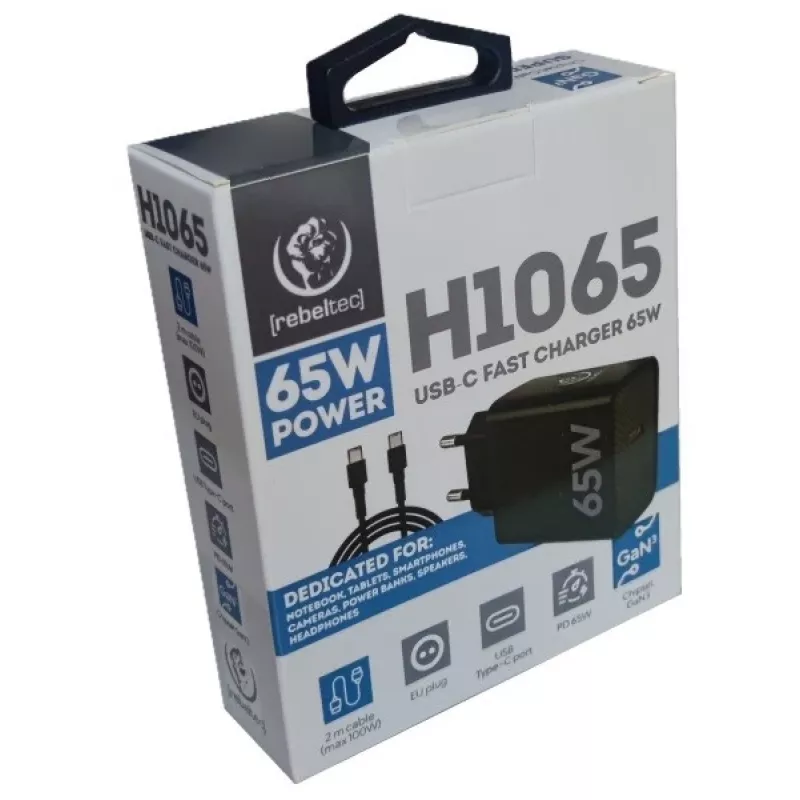 Snellader PD65W USB-C voor notebooks, smartphones