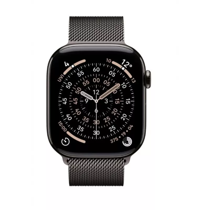 Apple Watch Series 11 GPS + Cellular 46mm Slate titanium behuizing met Slate Milanese Loop M/L