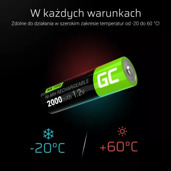 Oplaadbare batterij Green Cell GR06 AA NiMH 1,2 V 2000 mAh, 2 stuks, 50,5 mm