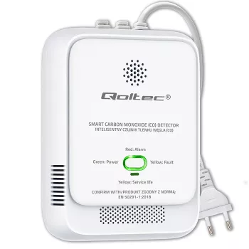CO-melder QOLTEC 52576 – koolmonoxidesensor, 85 dB alarm