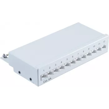 Patchpanel 1U ShiverPeaks BS75077 RJ-45 Cat6a grijs metaal
