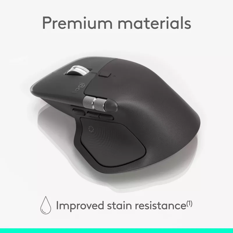 Logitech MX Master 4 for Business muis – draadloos + Bluetooth, 8000 DPI, grafiet | Logitech