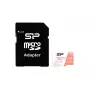 MicroSDXC-kaart Silicon Power Superior 128GB UHS‑I Class 10 U3 V30, 100/80 MB/s, wit/perzik