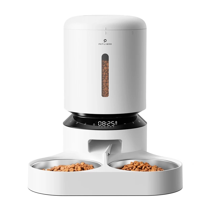 Automatische voerbak Aptel Granary met dubbele bak 5 L, wit