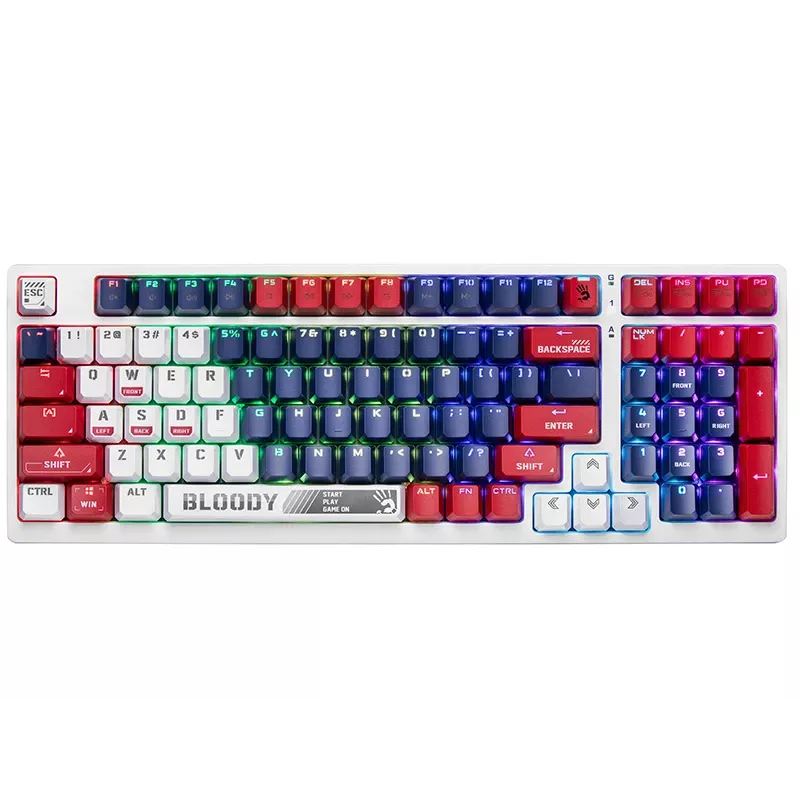 A4Tech Bloody S98 mechanisch gamingtoetsenbord, USB, Sports Navy, BLMS Red Plus-schakelaars