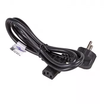 AKYGA AK-PC-12A haakse netkabel CEE 7/7 naar IEC C13, 3 m, zwart