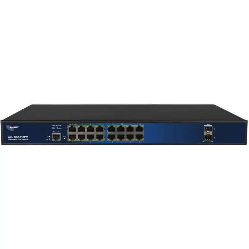 PoE-switch ALLNET ALL-SG8618PM 18-poorts Gigabit (16 PoE + 2 uplink)