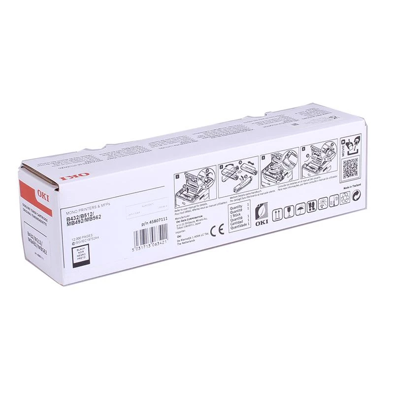 Oki B432 12K tonerpatroon ultra high yield zwart 45807111 OK06342