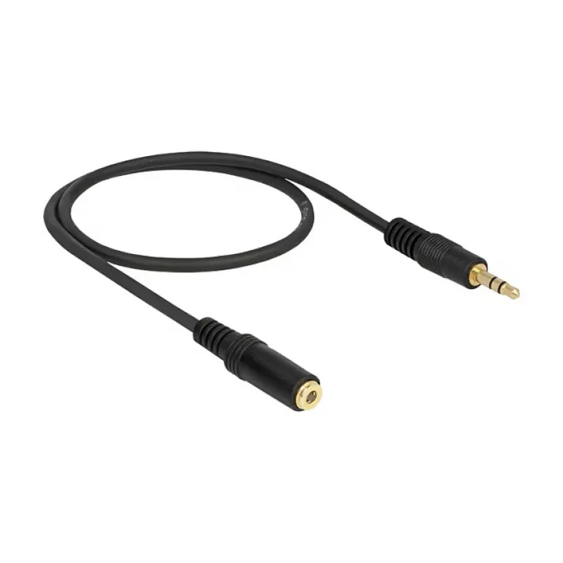 Audiokabel 3,5 mm M-F DeLOCK 83762 0,5 m zwart