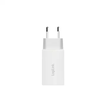 Dubbele USB-stopcontactadapter 65W, 2xUSB-C, wit