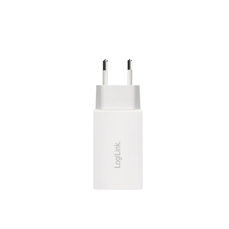 Dubbele USB-stopcontactadapter 65W, 2xUSB-C, wit